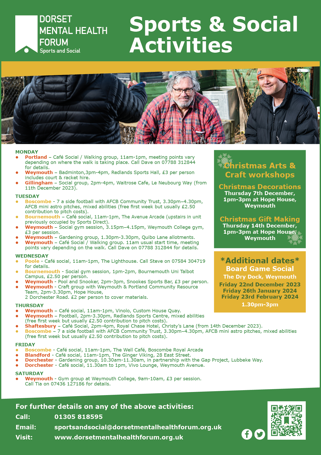Sports & Social_Image_Activity List | Dorset Mental Health Forum