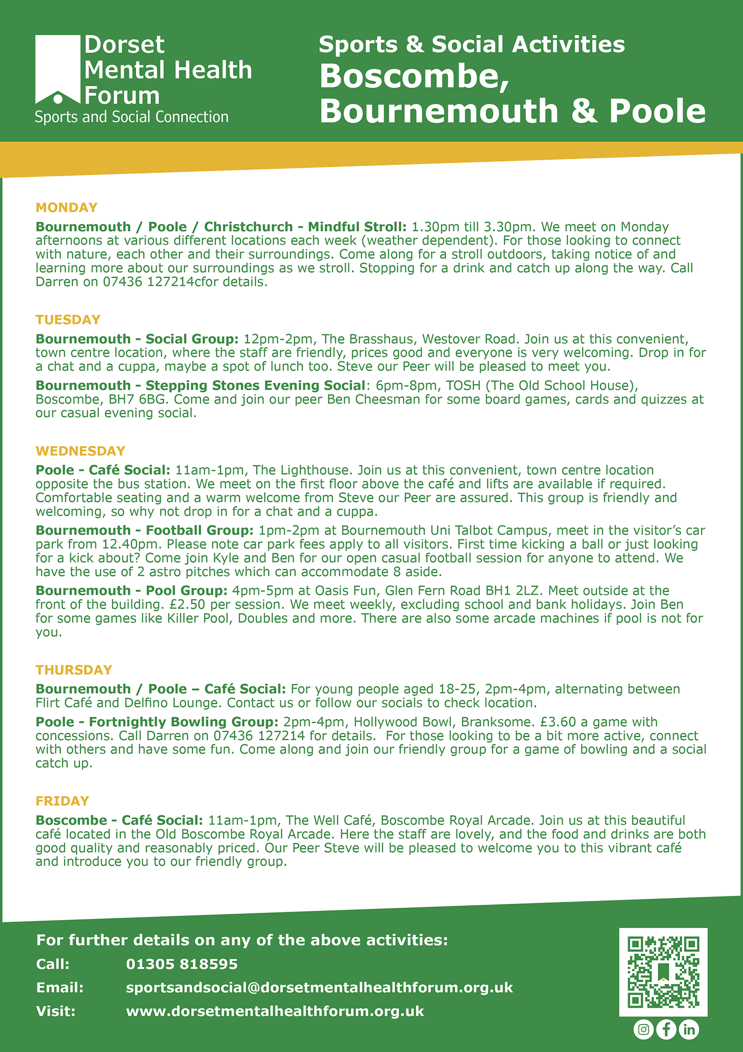 Sports & Social_East_Image_Activity List | Dorset Mental Health Forum Sports & Social_East_Image_Activity List | Dorset Mental Health Forum